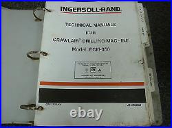 Ingersoll Rand Model ECM350 Crawlair Drill Parts Catalog & Owner Operator Manual