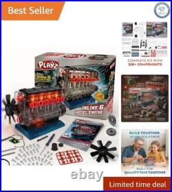 Inline 6 Engine Model Kit 230 STEM Parts for Ages 10+ Build a Working Engine