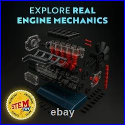 Inline 6 Engine Model Kit 230 STEM Parts for Ages 10+ Build a Working Engine