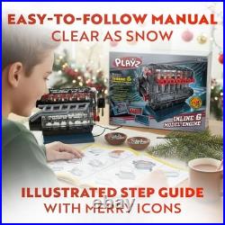 Inline 6 Engine Model Kit 230 STEM Parts for Ages 10+ Build a Working Engine