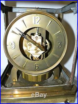 LeCoultre Atmos Round Face Mantel Clock Model 528-6 15 Jewels FOR PARTS