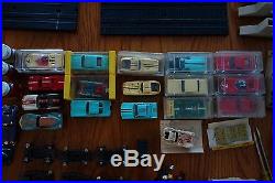 Lot of Aurora Model Motoring HO Scale Cars, Track and Parts