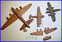 Lot of Wooden WW2 Aircraft Models B-17, B-26, OA-10 Catalina, + B-24 parts