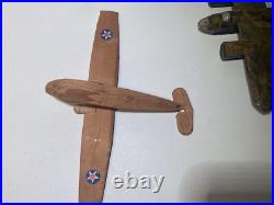 Lot of Wooden WW2 Aircraft Models B-17, B-26, OA-10 Catalina, + B-24 parts