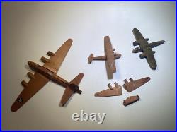 Lot of Wooden WW2 Aircraft Models B-17, B-26, OA-10 Catalina, + B-24 parts