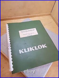 MANUAL KLIKLOK model SR Carton Forming Machine Instruction Manual & Parts List