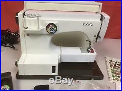MINT! Viking HUSQVARNA Sewing Machine Model 64 40 complete withparts & Access