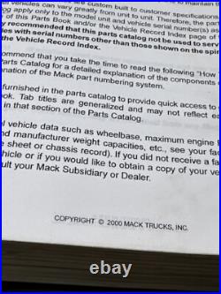 Mack Customized Parts Book Binder Model CH613 Serials 57127 Published In 2000