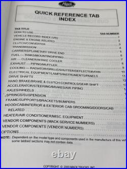 Mack Customized Parts Book Binder Model CH613 Serials 57127 Published In 2000 Mack Customized Parts Book Binder Model CH613 Serials 57127 Published In 2000