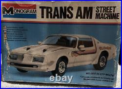 Monogram TRANS AM PONTIAC 1/24 Plastic Model Car OPEN BOX Parts In Plastic