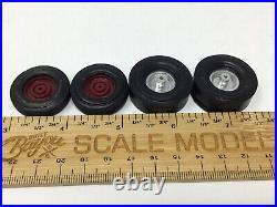 Muscle Drag Hot Rod Rat Rod Model Car Junkyard Wheel & Tire Set #E711