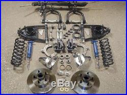 Mustang II 2 Suspension Kit Power Stock Spindles Chevy Plain Rotors Rod IFS Hub