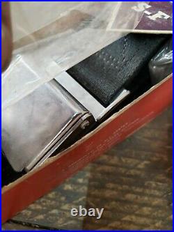 NOS Pair 60s vintage Superior Lap seat belts black chrome hot rod custom rare