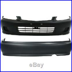 New Bumper Covers Facials Set of 2 Front & Rear Coupe HO1100190, HO1000184 Pair