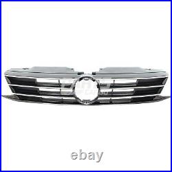New Grille Black With Chrome Molding Fits 2015-2018 Volkswagen Jetta VW1200168