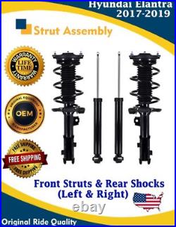 OE Front Strut & Rear Shock For 2017-2019 Hyundai Elantra 1.6L Lifetime Warranty