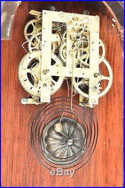 Original Antique Gilbert Columbia Model Wall Clock for Parts Repair