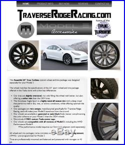 PREMIUM Tesla Model 3 20 (20 in.) Turbine Wheel Tire Set (4) withTPMS Satin Black