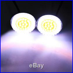 Pair 2 Bullet Amber LED 1157 Front Turn Signals Lights Inserts White For Harley