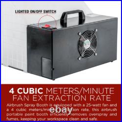 Portable Hobby Airbrush Paint Spray Booth Kit Oder Extractor Gun Toy Model Parts