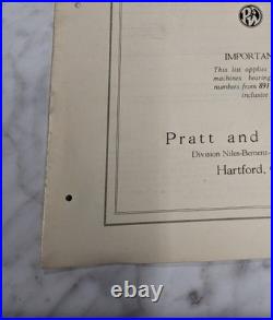Pratt Whiteney 14 Grinder Model B Service Repair Parts List Manual Book Catalog