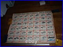 RARE original AMC dealer parts department jeep model identification poster 1977