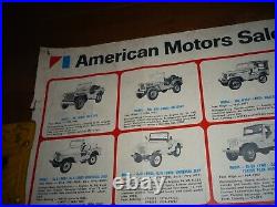 RARE original AMC dealer parts department jeep model identification poster 1977