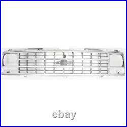 Radiator Grille Silver For 88-93 Chevy Pickup Models with Single H/Lamps Excl. WT