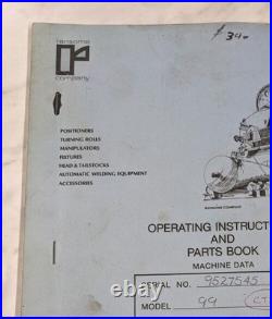 Ransome Operator Service Manual Parts List Book Model 99 Manipulator Parts List