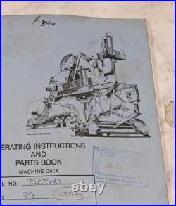 Ransome Operator Service Manual Parts List Book Model 99 Manipulator Parts List
