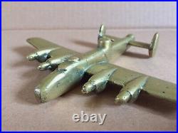 Rare Brass Ww2 Trench Art Hand Made Lancaster Model Aircraft Empire CC Parts