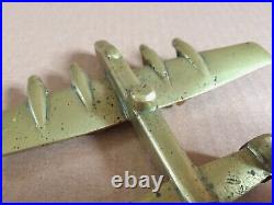 Rare Brass Ww2 Trench Art Hand Made Lancaster Model Aircraft Empire CC Parts