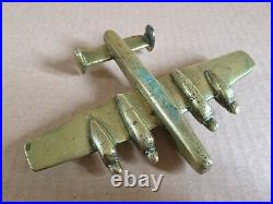 Rare Brass Ww2 Trench Art Hand Made Lancaster Model Aircraft Empire CC Parts