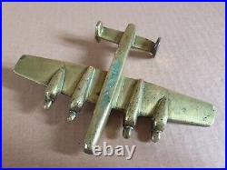 Rare Brass Ww2 Trench Art Hand Made Lancaster Model Aircraft Empire CC Parts