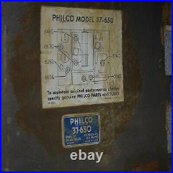 Rare Vintage Philco Model 37-650 Cathedral Tube Radio Parts or Repair