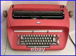 Red Vintage IBM Selectric Typewriter Model 72 & Accessories FOR PARTS/ REPAIR