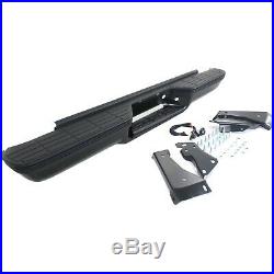 Step Bumper For 1988-98 Chevy C1500 With OE Type Bracket Powdercoated Black Rear