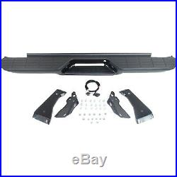 Step Bumper For 1988-98 Chevy C1500 With OE Type Bracket Powdercoated Black Rear