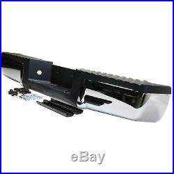 Step Bumper For 2008-2016 Ford F-250 SD With Chrome Face Black Pad Steel Rear