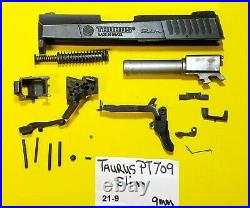 Taurus Model PT709 SLIM IN 9 MM BLUED GUN PARTS LOT ITEM # 21-9
