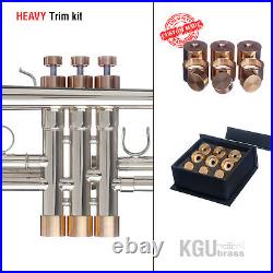 Trumpet Trim Kit KGUBrass. HEAVY Caps. Raw Brass. TKHR100 Custom parts