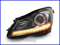 USR AMG Projector LED Headlight For 12-14 Mercedes W204 C Class + DRL/Switchback