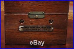 Vintage Hamilton Watch Co Model 22 Ships Chronometer Wooden Box Case Parts