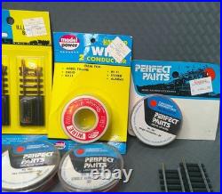 Vintage 1980s HO Model Train Parts Lot Illuminated Bumper Switches Wire Joiners