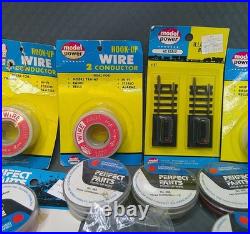 Vintage 1980s HO Model Train Parts Lot Illuminated Bumper Switches Wire Joiners