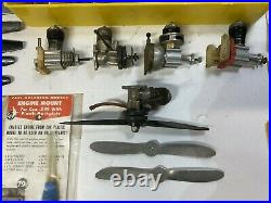 Vintage Control Line Model Airplane cox engine parts lot. 049 1/2a wen mac