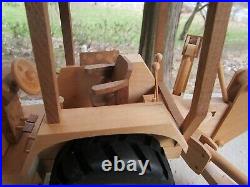 Vintage Hand Made 25 Wooden Backhoe All Parts Move Equipment Model