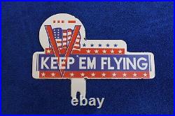 Vintage Ingram Richardson Keep em Flying License Plate Topper Badge Accessory