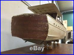 Vintage Large 40 Wood Model Boat Chris Craft 63' Yacht For Restoration Parts