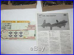 Vintage Model Kit Lockheed YF-12A INTERCEPTOR1/48 TestorsOB New Sealed Parts